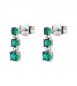 Orecchini Pendenti Donna Gioielli Fancy by Brosway in argento zircone verde smeraldo FLG133