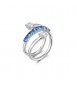 Anello Gioielli Fancy by Brosway in argento fascia zirconi blu misura 14 FFB124C