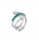 Anello Gioielli Fancy by Brosway in argento fascia zirconi verde smeraldo misura 16 FLG135D