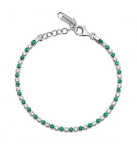 Bracciale Tennis Gioielli Fancy by Brosway in argento zircone bianco verde smeraldo FLG127