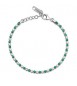 Bracciale Tennis Gioielli Fancy by Brosway in argento zircone bianco verde smeraldo FLG127