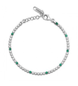 Bracciale Tennis Gioielli Fancy by Brosway in argento zircone bianco verde smeraldo FLG129