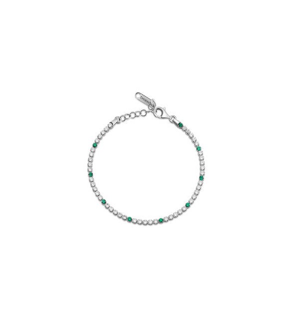 Bracciale Tennis Gioielli Fancy by Brosway in argento zircone bianco verde smeraldo FLG129