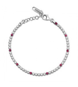 Bracciale Tennis Gioielli Fancy by Brosway in argento zircone rosso bianco FPR131