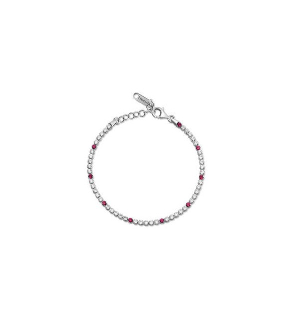 Bracciale Tennis Gioielli Fancy by Brosway in argento zircone rosso bianco FPR131