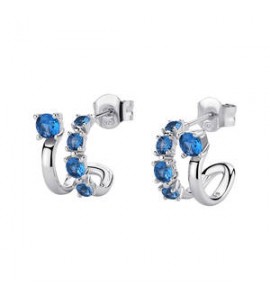Orecchini Cerchio Gioielli Fancy by Brosway in argento zircone blu FFB123