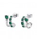 Orecchini Cerchio Gioielli Fancy by Brosway in argento zircone verde smeraldo FLG134