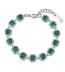 Bracciale Gioielli Fancy by Brosway in argento zirconi verde smeraldo FLG140