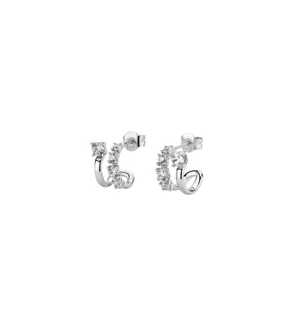 Orecchini Cerchio Gioielli Fancy by Brosway in argento zircone bianco FIW153