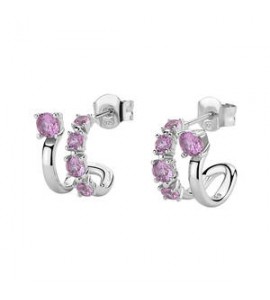 Orecchini Cerchio Gioielli Fancy by Brosway in argento zircone rosa FVP120