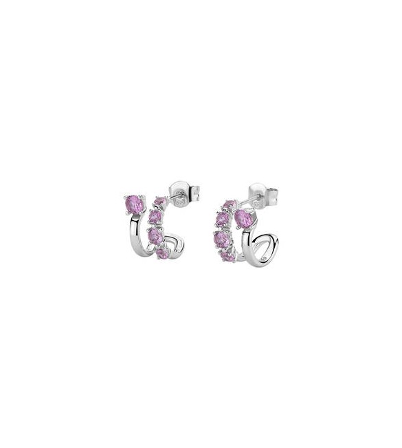 Orecchini Cerchio Gioielli Fancy by Brosway in argento zircone rosa FVP120