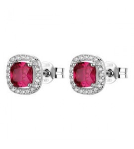 Orecchini Donna Gioielli Fancy by Brosway in argento zircone rosso FPR134