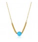 Collana donna gioielli Sagapò Glint in acciaio dorato e turchese sgi06