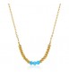 Collana donna gioielli Sagapò Glint in acciaio dorato e turchese sgi08