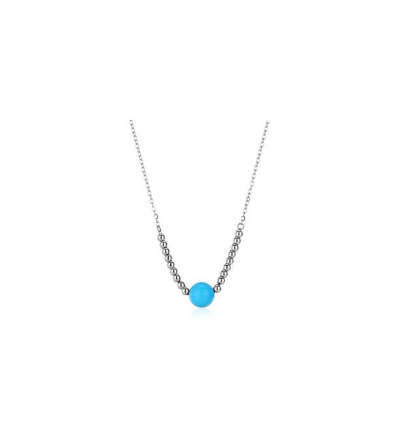 Collana donna gioielli Sagapò Glint in acciaio e turchese sgi05