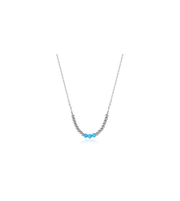 Collana donna gioielli Sagapò Glint in acciaio e turchese sgi07