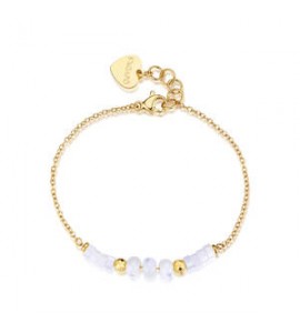 Bracciale donna gioielli Sagapò Glint in acciaio dorato e madreperla sgi39