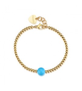 Bracciale donna gioielli Sagapò Glint in acciaio dorato e turchese sgi31