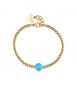 Bracciale donna gioielli Sagapò Glint in acciaio dorato e turchese sgi31