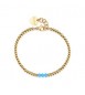 Bracciale donna gioielli Sagapò Glint in acciaio dorato e turchesi sgi33