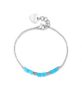 Bracciale donna gioielli Sagapò Glint in acciaio e pietre turchese sgi36