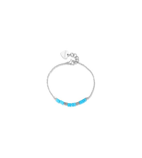 Bracciale donna gioielli Sagapò Glint in acciaio e pietre turchese sgi36