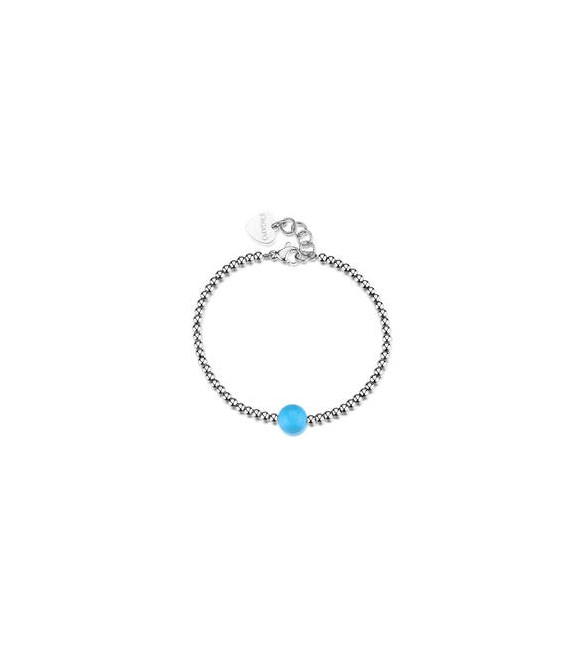 Bracciale donna gioielli Sagapò Glint in acciaio e turchese sgi30