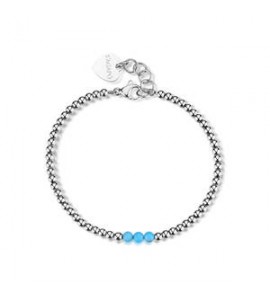Bracciale donna gioielli Sagapò Glint in acciaio e turchesi sgi32