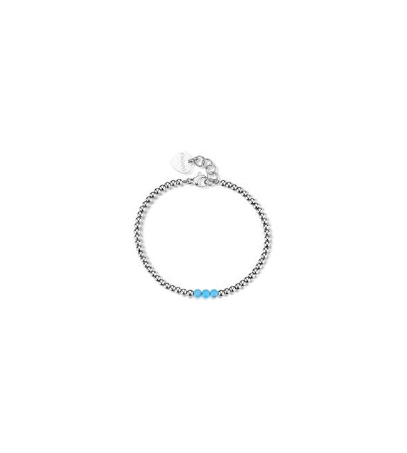 Bracciale donna gioielli Sagapò Glint in acciaio e turchesi sgi32