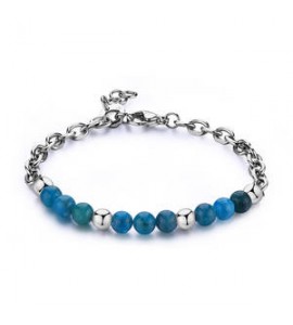 Bracciale Uomo Gioielli S\'agapò Riot in acciaio e apatite srt38