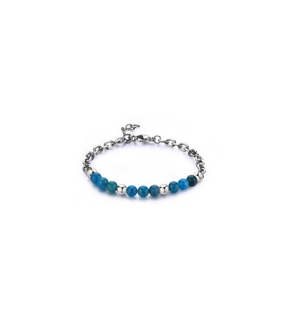 Bracciale Uomo Gioielli S\'agapò Riot in acciaio e apatite srt38