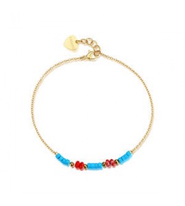 Cavigliera donna gioielli Sagapò Glint in acciaio dorato e pietre sintetiche sgi43