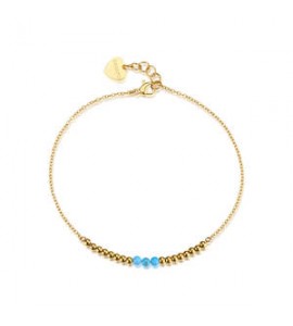 Cavigliera donna gioielli Sagapò Glint in acciaio dorato e turchesi sgi41