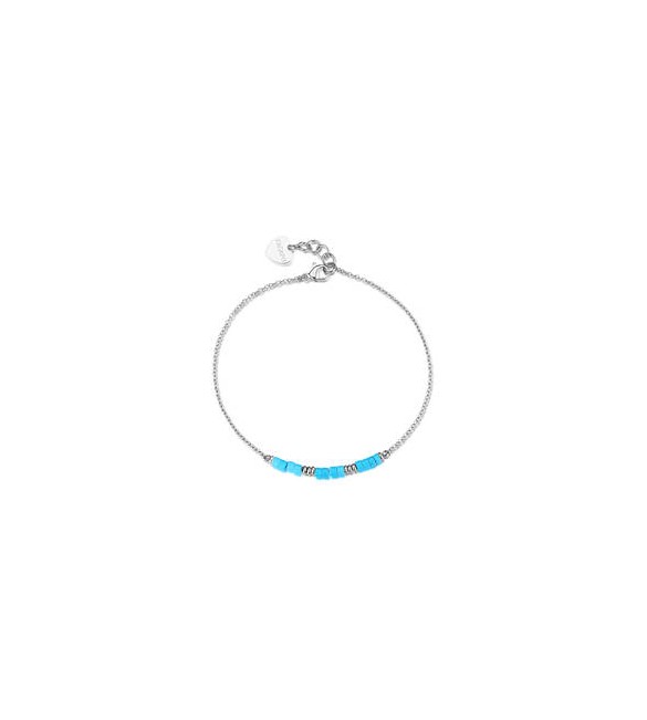 Cavigliera donna gioielli Sagapò Glint in acciaio e turchesi sgi42