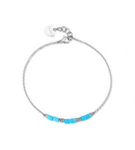 Cavigliera donna gioielli Sagapò Glint in acciaio e turchesi sgi42