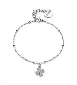 Cavigliera Gioielli S\'agapò Witch in acciaio con quadrifoglio SWH23