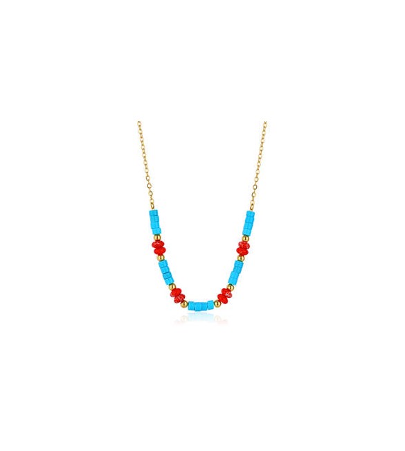 Collana donna gioielli Sagapò Glint in acciaio dorato con petre sintetiche sgi10