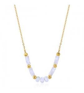 Collana donna gioielli Sagapò Glint in acciaio dorato e madreperla sgi29