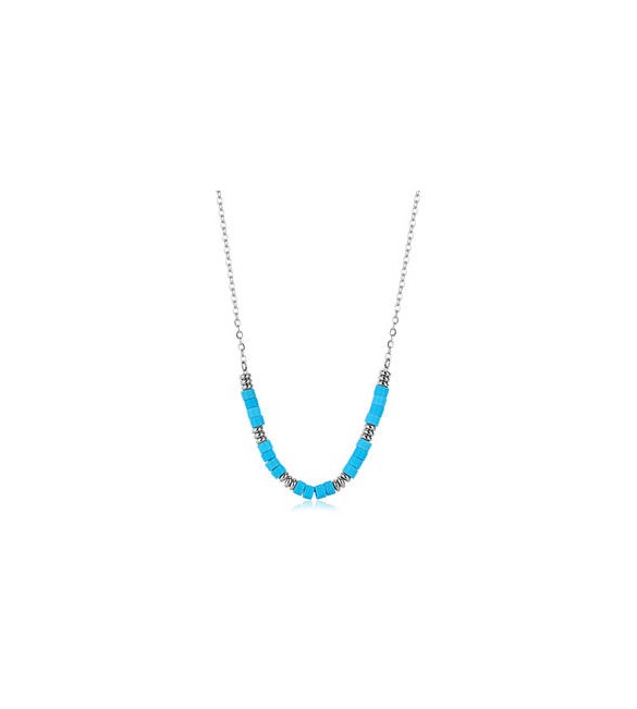 Collana donna gioielli Sagapò Glint in acciaio e turchese sgi26