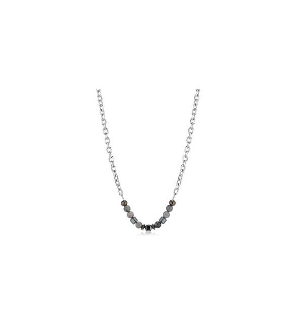 Collana Uomo Gioielli S\'agapò Riot in acciaio e ematite srt02