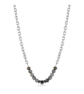 Collana Uomo Gioielli S\'agapò Riot in acciaio e ematite srt02