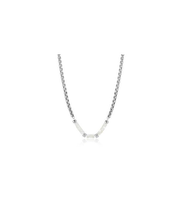 Collana Uomo Gioielli S\'agapò Riot in acciaio e madreperla srt03