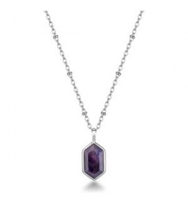 Collana Gioielli Brosway Essential in acciaio con ametista cm 45 BNL127
