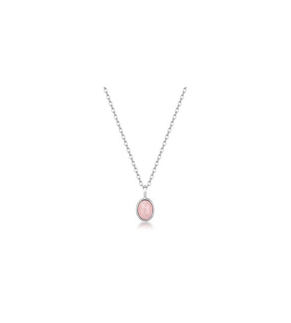 Collana Gioielli Brosway Essential in acciaio con quarzo rosa cm 45 BNL131
