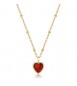 Collana Gioielli Brosway Essential in acciaio dorato con agata rossa cm 45 BNL130