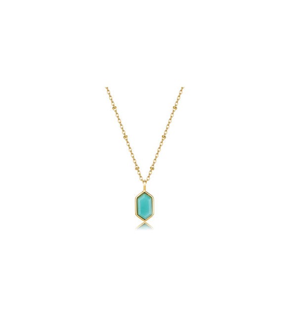 Collana Gioielli Brosway Essential in acciaio dorato con amazzonite cm 45 BNL128