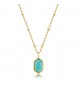 Collana Gioielli Brosway Essential in acciaio dorato con amazzonite cm 45 BNL128