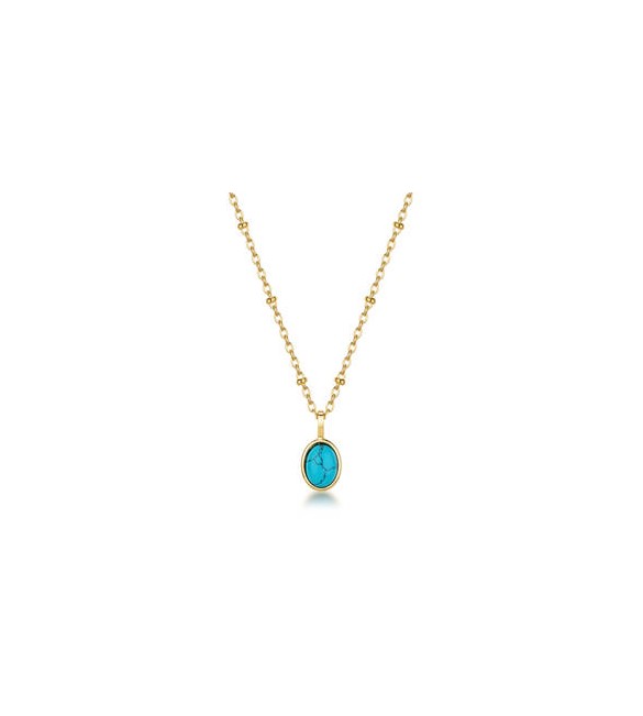 Collana Gioielli Brosway Essential in acciaio dorato con turchese cm 45 BNL132