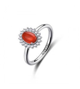 Anello Kate Gioielli Fancy by Brosway in argento ovale agata rossa misura 14 fpr140c