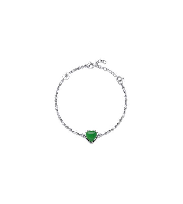 Bracciale Gioielli Brosway Essential in acciaio con giada verde BNL139